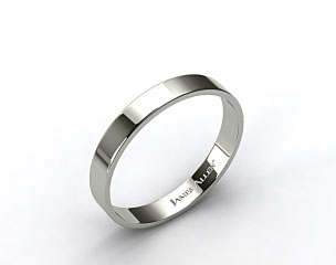 18k White Gold 4.0mm Flat Comfort Fit Wedding Ring