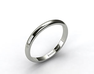 14k White Gold 3.0mm High Dome Comfort Fit Wedding Ring