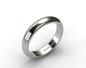 14k White Gold 5.0mm High Dome Comfort Fit Wedding Ring