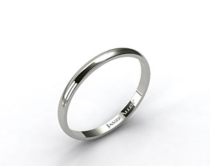 14k White Gold 2.5mm Traditional Slightly Curved Wedding Ring