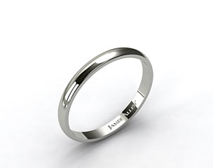 18k White Gold 3.0mm Traditional Slightly Curved Wedding Ring