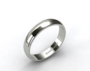18k White Gold 5.0mm Traditional Slightly Curved Wedding Ring