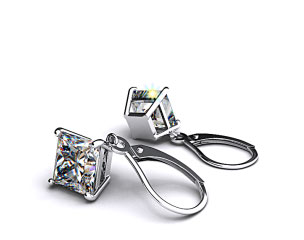 18k White Gold 0.25ctw Diamond Leverback Dangle Earrings  