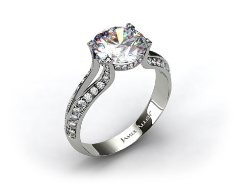 Platinum 0.56ctw Split Shank Engagement Ring
