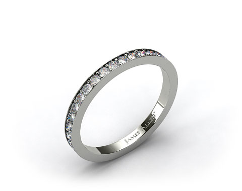 14k White Gold White Gold Pave Set Eternity Wedding Band