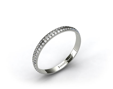 Platinum Knife Edge Pave Eternity Wedding Band