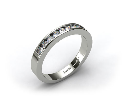14k White Gold 0.45ct Round Shaped Diamond Wedding Ring