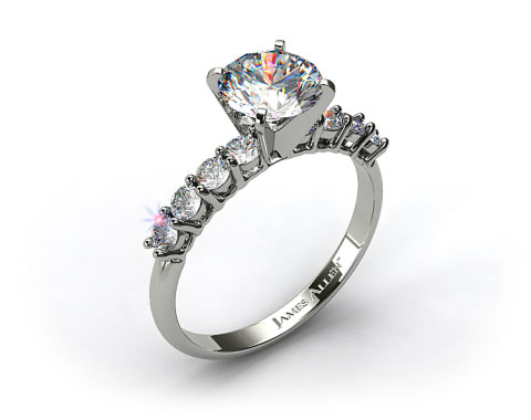 Platinum 0.50ct Prong Set Round Shaped Diamond Engagement Ring